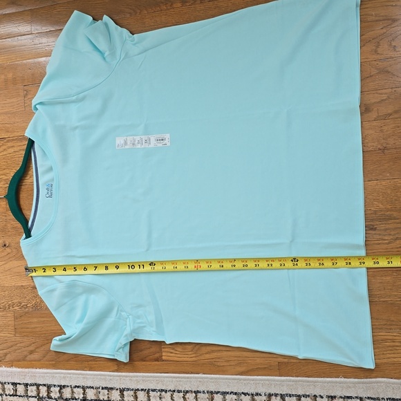 CROFT AND BARROW WOMEN'S PLUS SIZE SHORT SLEEVE AQUAMARINE PULLOVER TOP SIZE 3X - Picture 8 of 11
